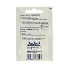 Duodent Tandenstoker hout fine/extra fine dubbelzijdig 100.00 Stuks
