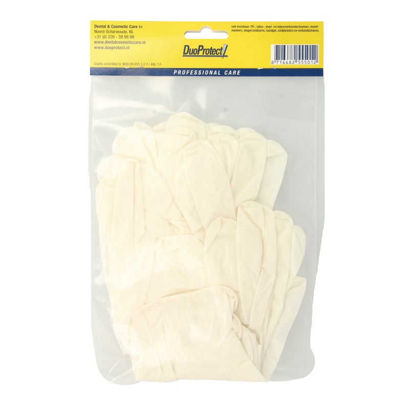 Duoprotect Handschoen latex medium 10 Stuks