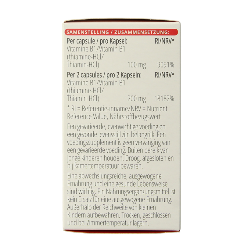Vitals Vitamine B1 thiamine 100mg 100 Capsules