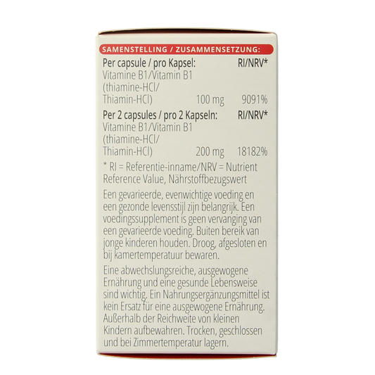 Vitals Vitamine B1 thiamine 100mg 100.00 Capsules