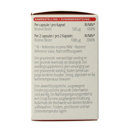 Vitals Biotine 500 mcg 100.00 Capsules