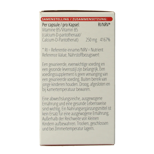 Vitals Vitamine B5 250mg 100.00 Capsules