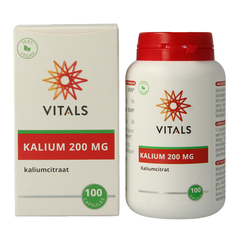 Vitals Kalium citraat 200 mg 100 Capsules