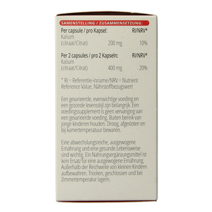 Vitals Kalium citraat 200 mg 100.00 Capsules