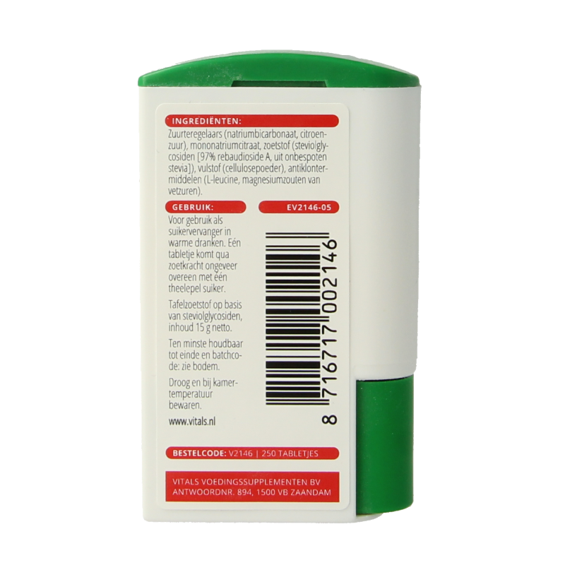 Vitals Stevia zoetjes 250 Tabletten