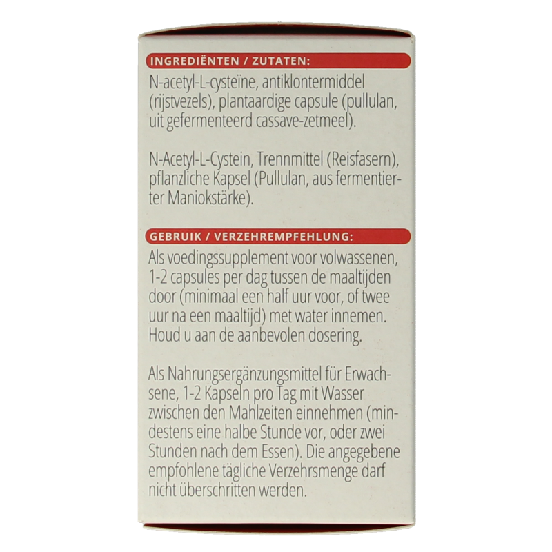 Vitals N-Acetyl-L-cysteine 600 mg 60 Vegetarische capsules
