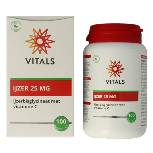 Vitals IJzer 25mg met vitamine C 100 Capsules