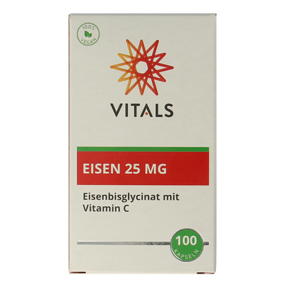 Vitals IJzer 25mg met vitamine C 100.00 Capsules
