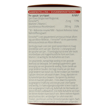Vitals IJzer 25mg met vitamine C 100.00 Capsules
