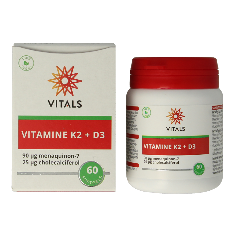 Vitals Vitamine K2 + D3 60 Softgels