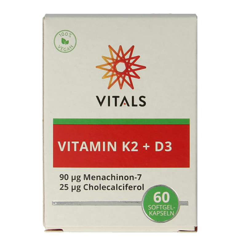Vitals Vitamine K2 + D3 60 Softgels