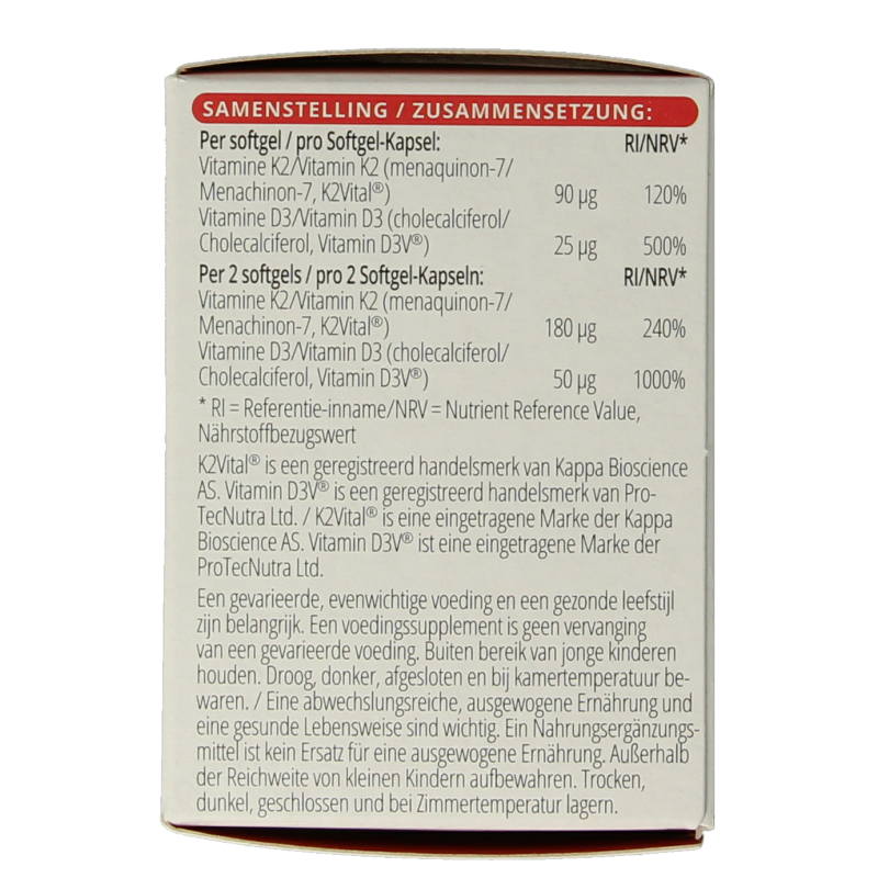 Vitals Vitamine K2 + D3 60 Softgels