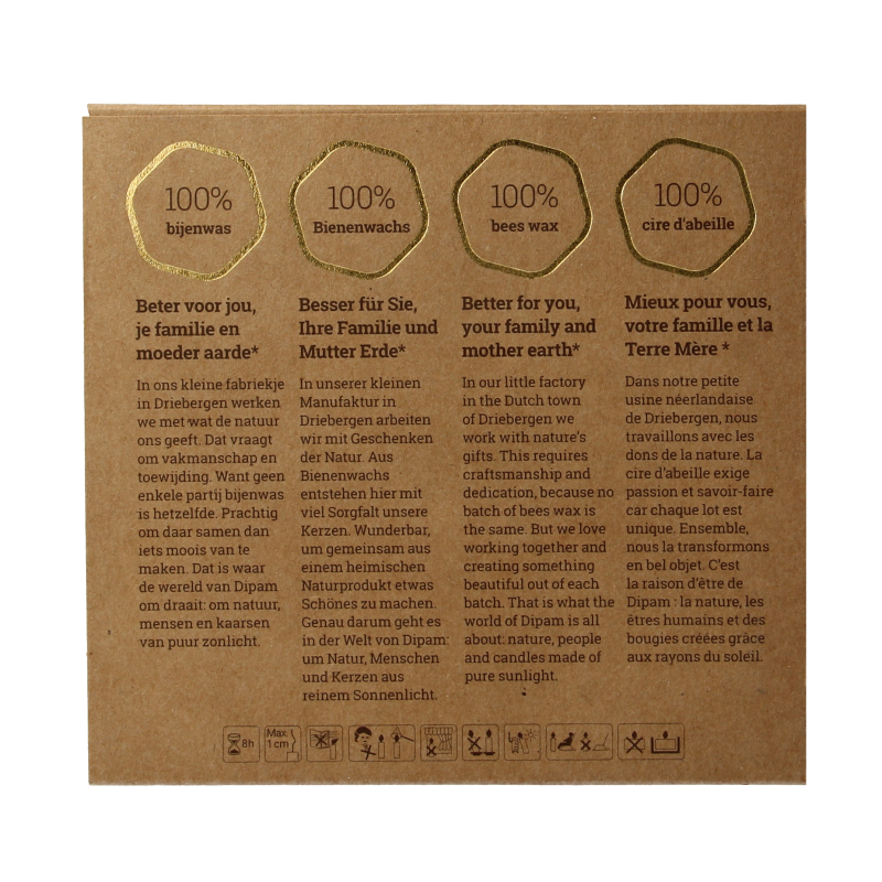 Dipam Sfeerlichtjes bijenwas  in doosje 9 Stuks