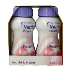 Nutridrink Protein aardbei 200ml 4 Stuks