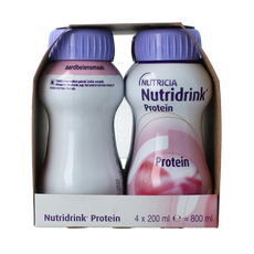 Nutridrink Protein aardbei 200ml 4 Stuks