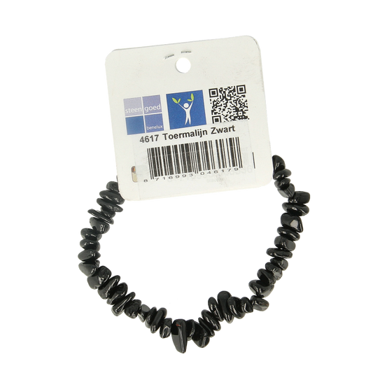 Steengoed Splitarmband toermalijn zwart 1 Stuks