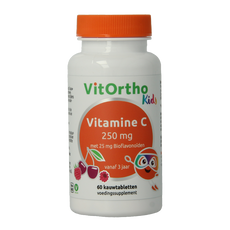 VitOrtho Vitamine C 250mg met 25mg bioflavonoiden 60 Kauwtabletten