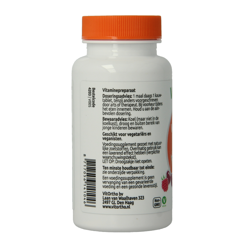 VitOrtho Vitamine C 250mg met 25mg bioflavonoiden 60 Kauwtabletten