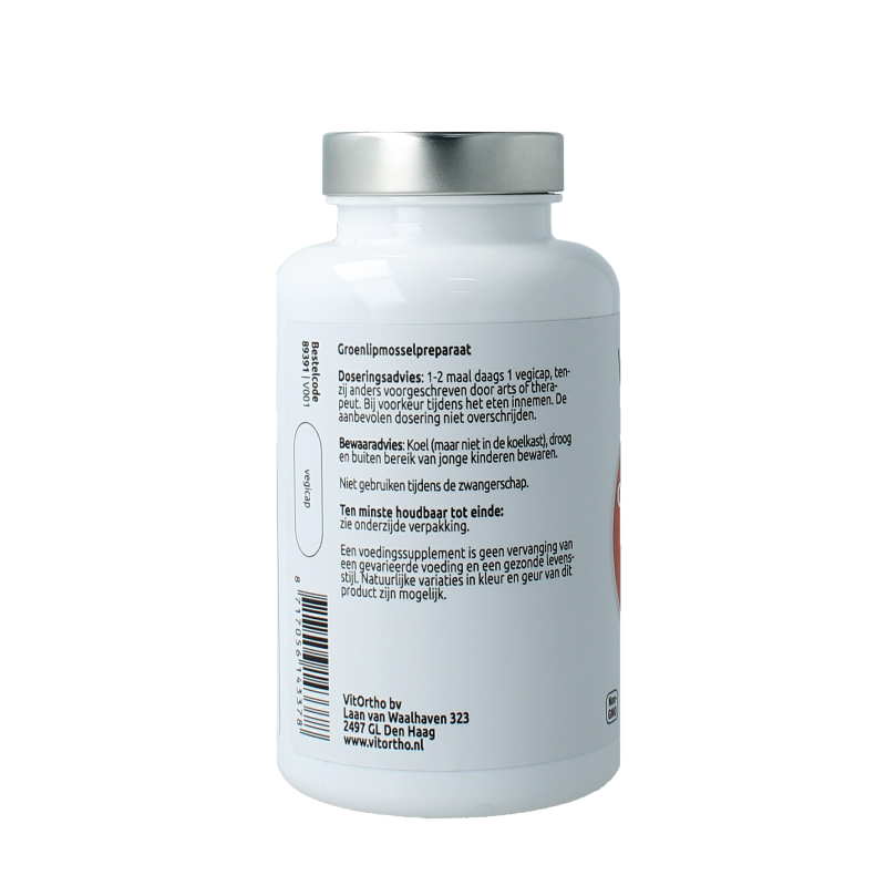 VitOrtho Groenlipmosselextract 500mg 120 Vegetarische capsules
