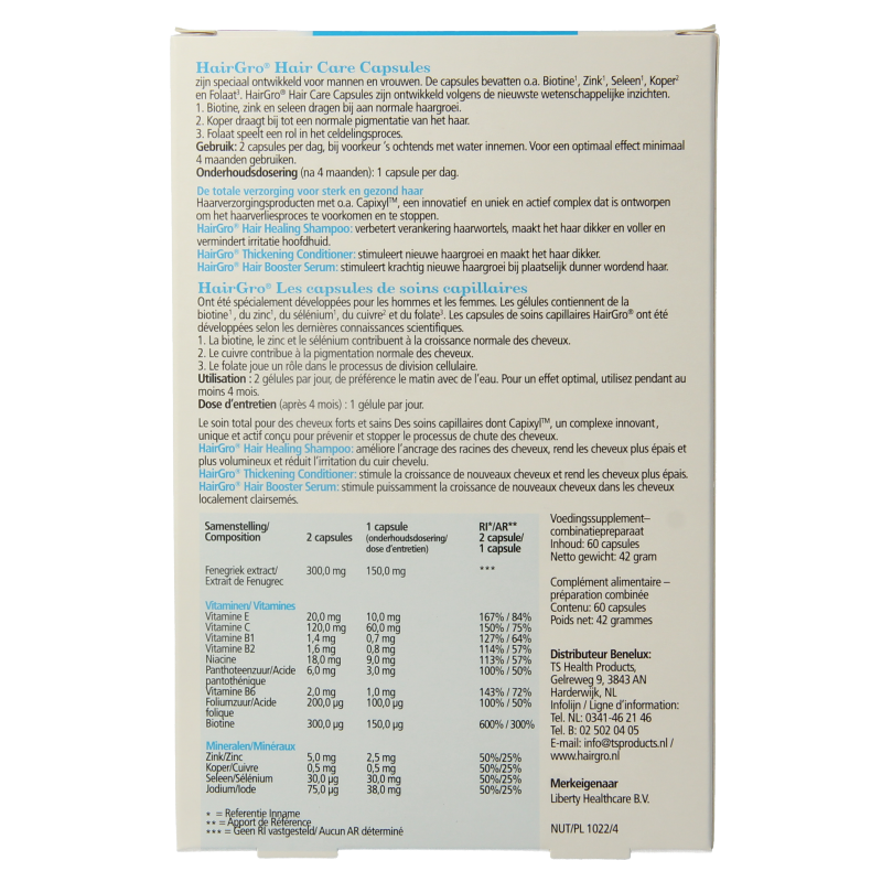 Hairgro Active haargroei bevorderend 60 Capsules