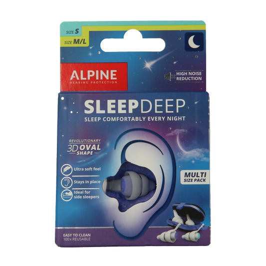 Alpine Sleepdeep earplugs multi size pack 2 Paar