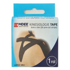 Emdee Kinesio tape zwart pre cut 1 Stuks