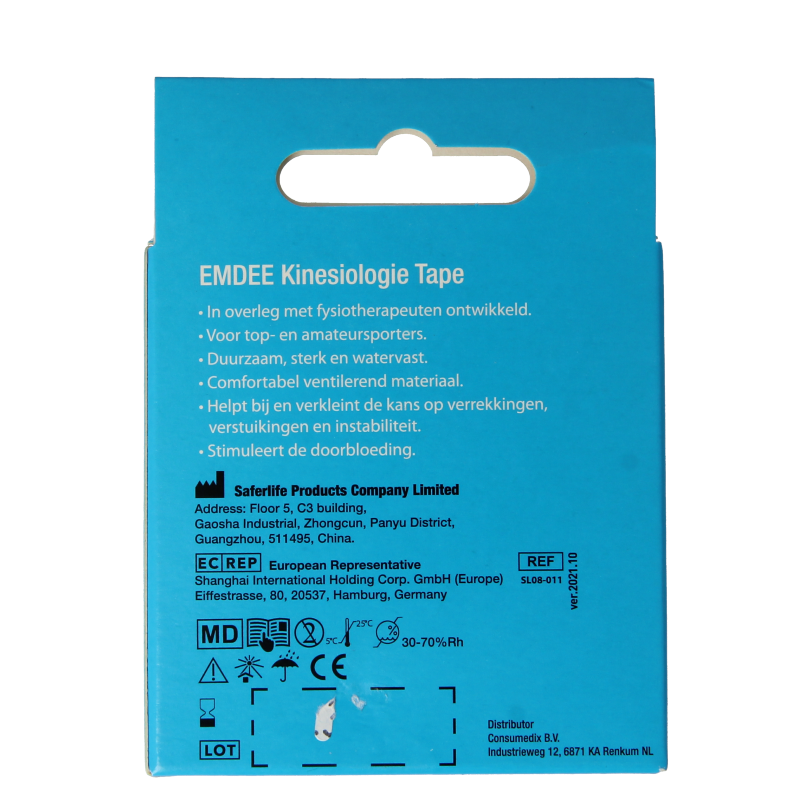 Emdee Kinesio tape blauw pre cut 1 Stuks