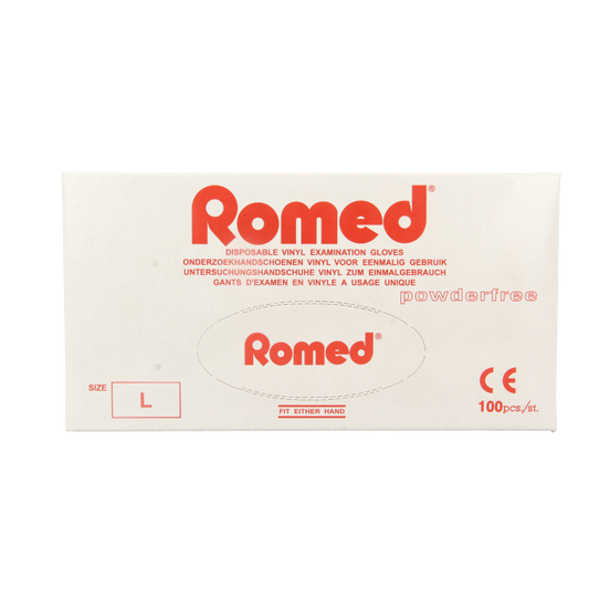Romed Vinyl handschoen niet steriel poedervrij L 100 Stuks
