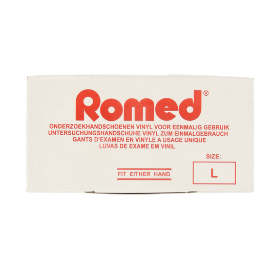 Romed Vinyl handschoen niet steriel poedervrij L 100 Stuks