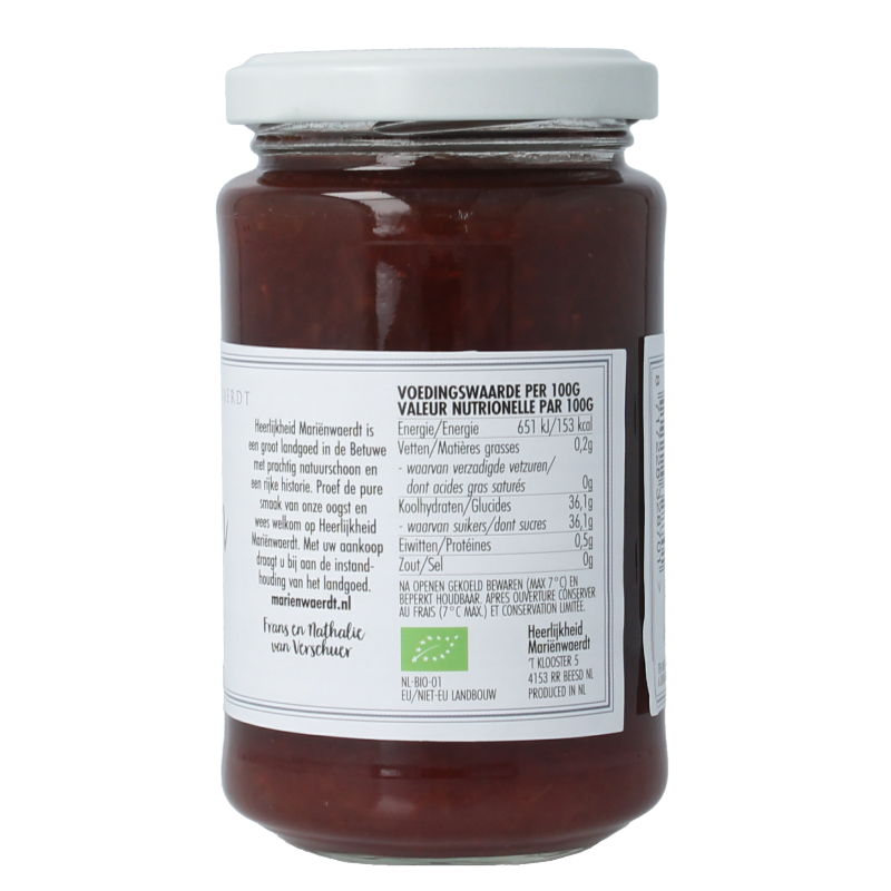 Marienwaerdt Moestuinjam aardbeien bio 250 Gram