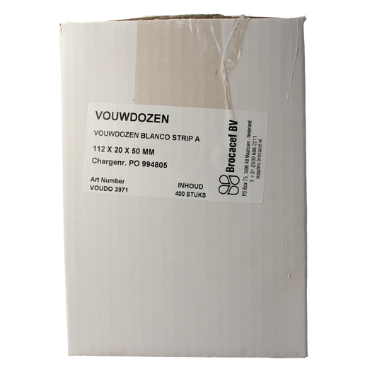 Blockland Vouwdoos blanko strip A 112 x 20 x 50mm 400 Stuks