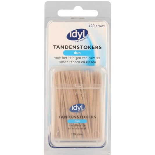 Idyl Tandenstokers dun met fluoride en mintsmaak 120 Stuks