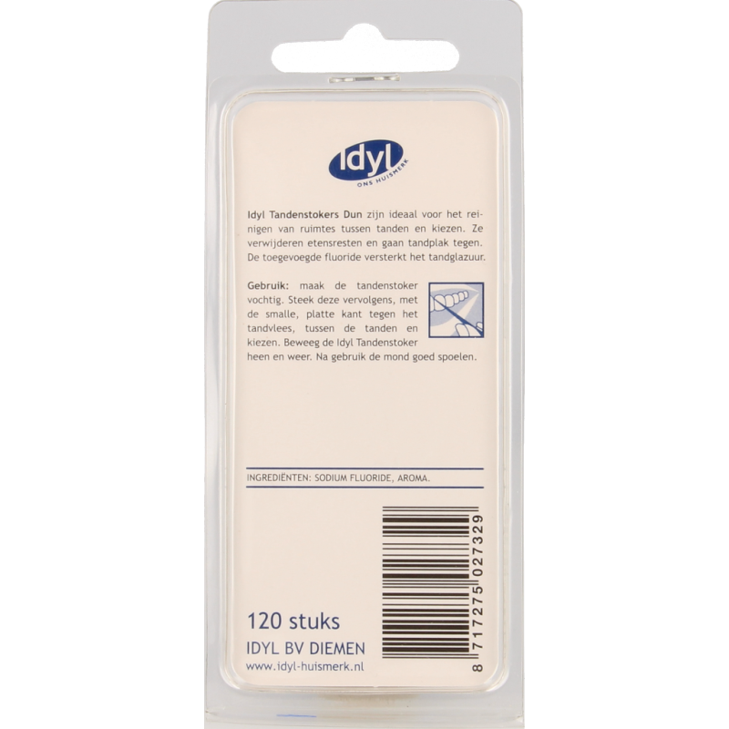 Idyl Tandenstokers dun met fluoride en mintsmaak 120 Stuks