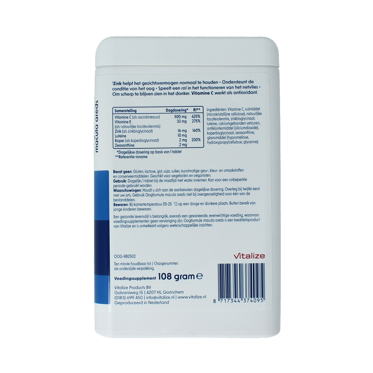 Vitalize Oogformule macula areds bbv 90.00 Tabletten