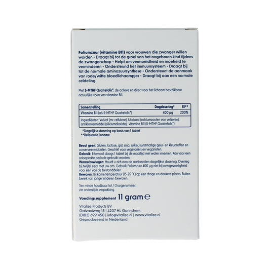 Vitalize Foliumzuur 400mcg 90.00 Tabletten