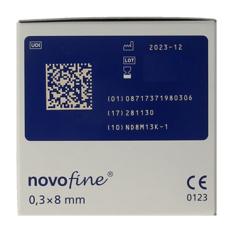 Novo Nordisk Novofine naalden 0.30 x 8 mm 30 gram  100 Stuks
