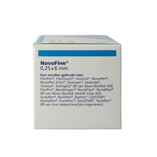 Novo Nordisk Novofine naalden 0.25 x 6 mm 31 gram  100 Stuks