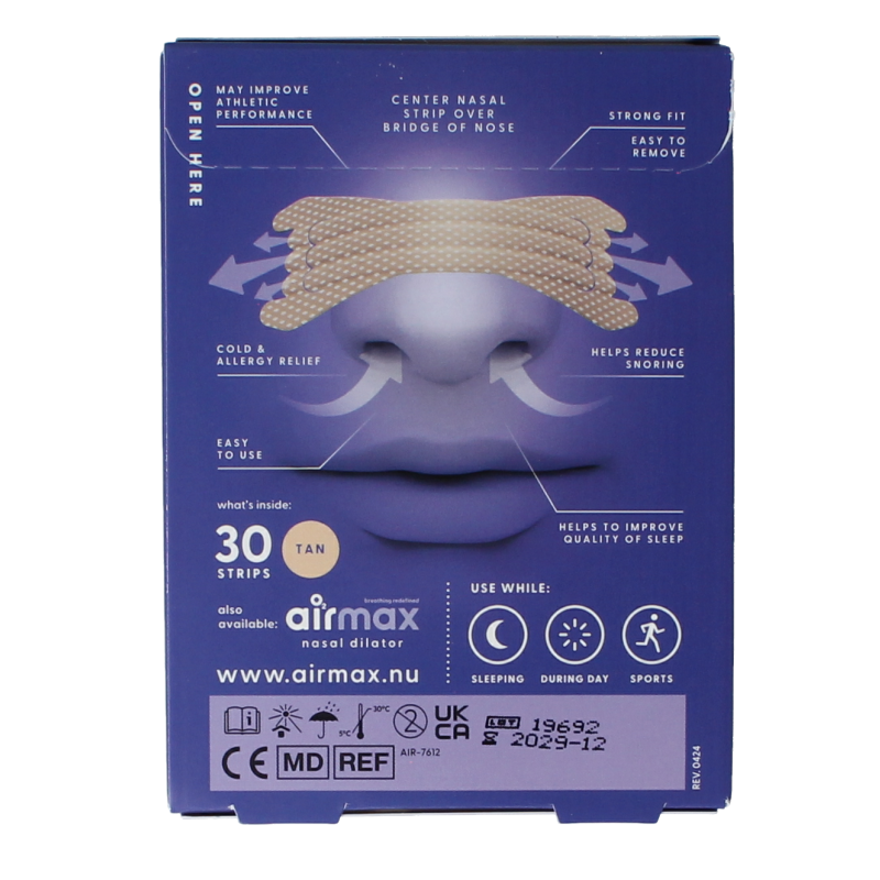 Airmax Nasal strips  tan 30 Stuks