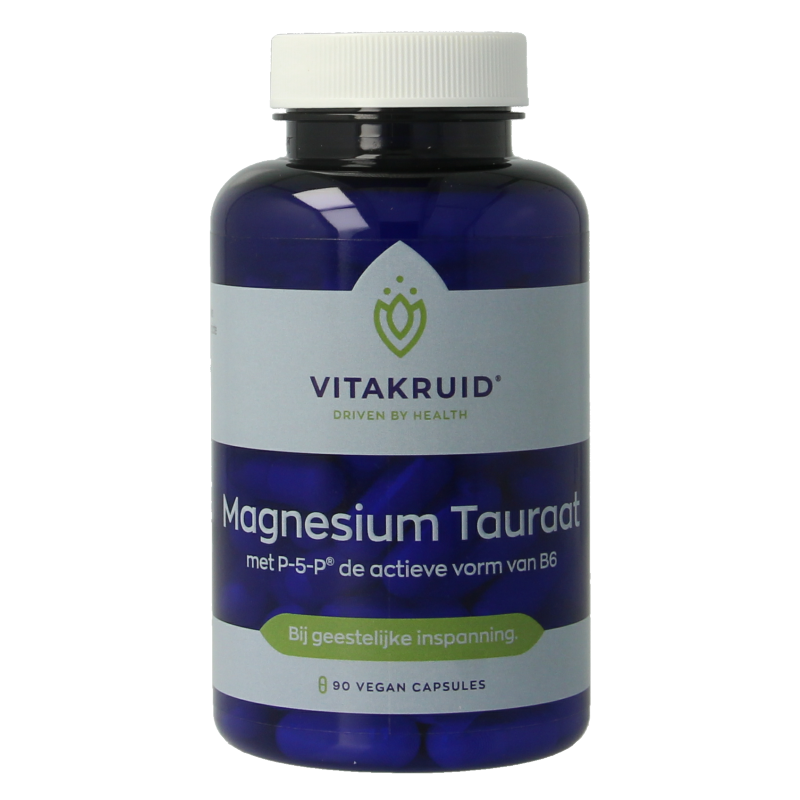 Vitakruid Magnesium Tauraat met Vitamine B6 (P-5-P) 90 Vegetarische capsules
