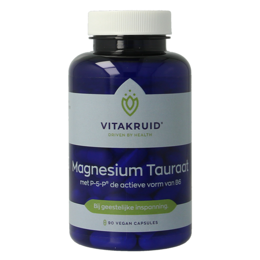 Vitakruid Magnesium Tauraat met Vitamine B6 (P-5-P) 90 Vegetarische capsules