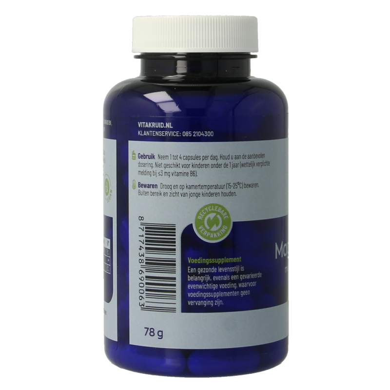 Vitakruid Magnesium Tauraat met Vitamine B6 (P-5-P) 90 Vegetarische capsules
