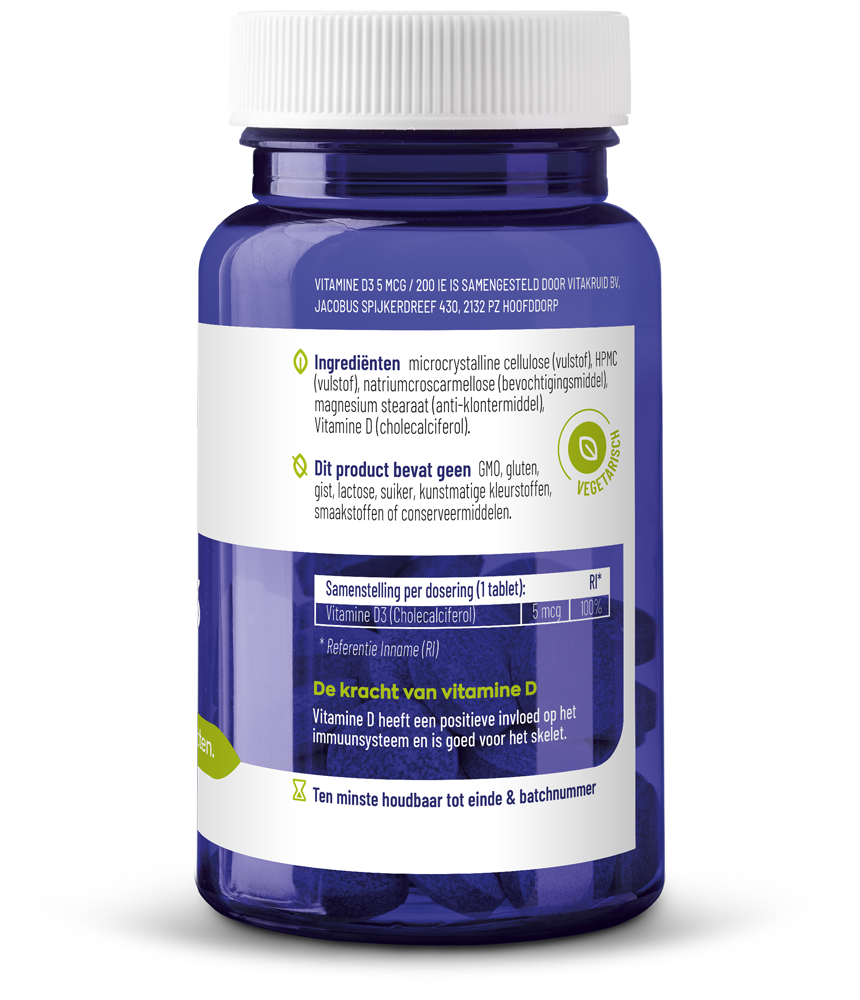 Vitakruid Vitamine D3 5 mcg / 200 IE 240 Tabletten