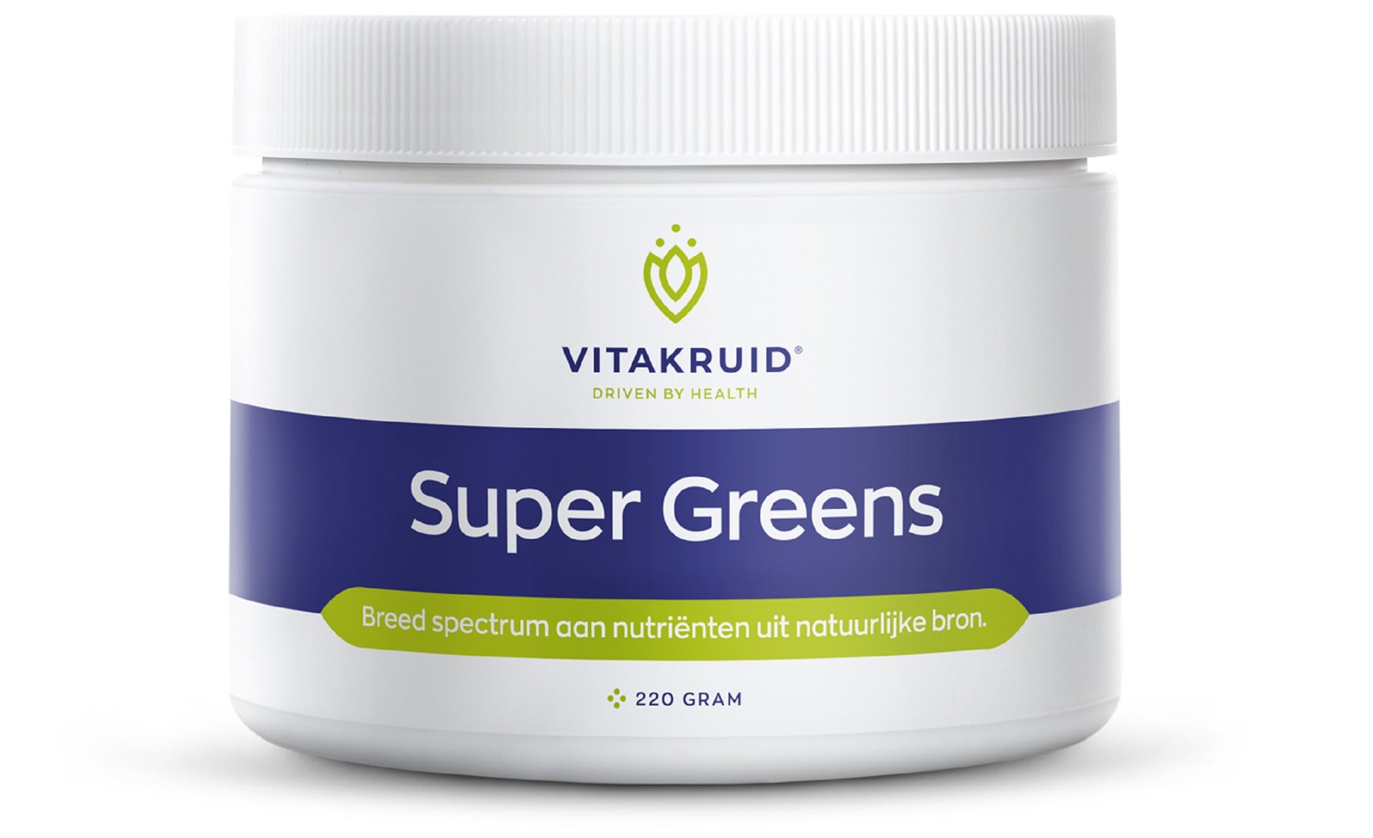 Vitakruid Super Greens 25 nutrienten oa probiotica & enzymen 220 Gram