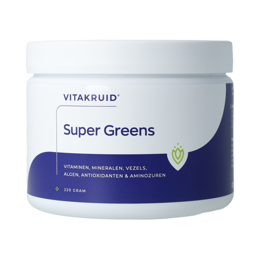 Vitakruid Super Greens 25 nutrienten oa probiotica & enzymen 220.00 Gram