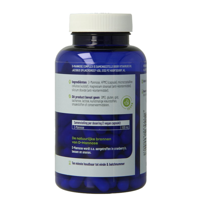 Vitakruid D-Mannose 500 gewonnen uit Cranberry 90 Vegetarische capsules