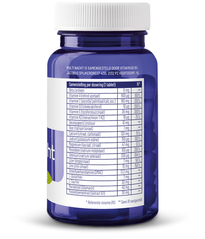 Vitakruid Multi Nacht 100% Vegan 30.00 Tabletten