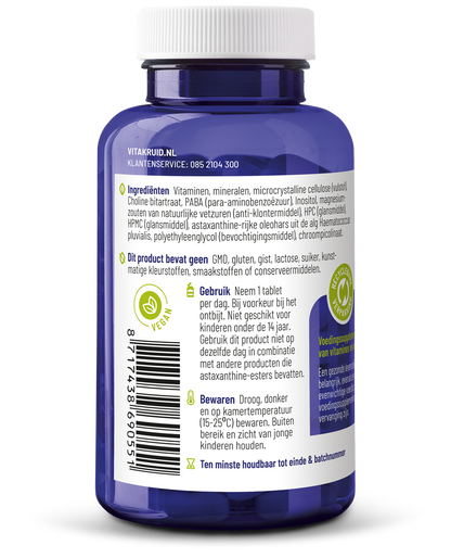 Vitakruid Multi Dag HD 100% Vegan 90.00 Tabletten