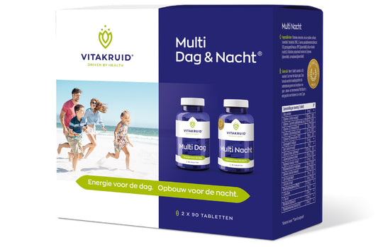 Vitakruid Multi Dag & Nacht 100% Vegan 2 x 90 180 Tabletten