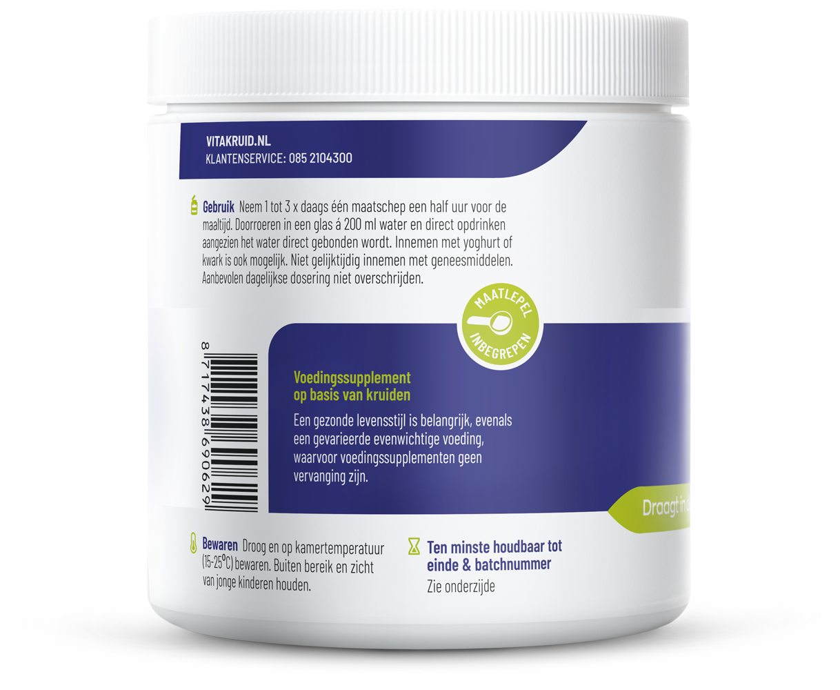 Vitakruid Psyllium 5000 mg & Glucomannan 1000 mg vezels 450 Gram