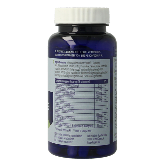 Vitakruid Glutazyme oa Spijsverteringsenzymen en L-Glutamine 90.00 Tabletten